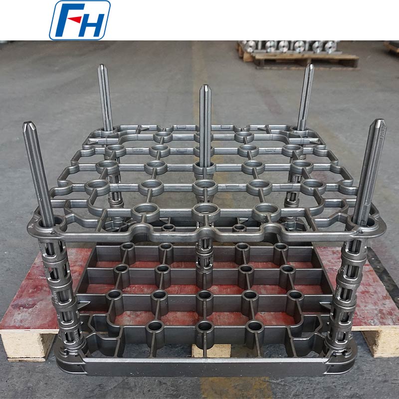 Dispositivi per vassoi raffreddati ad olio in lega 1.4848 adatti per forni a scatola Dispositivi CFC